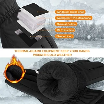 Anqier Winter Waterproof Touchscreen Ski Gloves for All