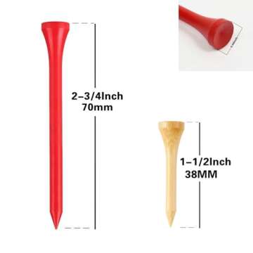 EWILLING Multiple Coloured Painted-on Designs/Primary Color Golf Tees Pack of 100,Natural Bamboo/Woo...