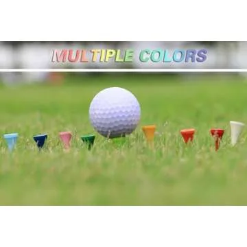 EWILLING Multiple Coloured Painted-on Designs/Primary Color Golf Tees Pack of 100,Natural Bamboo/Wood Golf Tees Size 3-1/4 inch，2-3/4 inch and 1-1/2 inch Mixed Package (Mixed Colors)