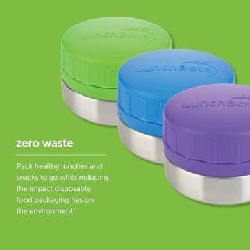 LunchBots Rounds Leak Proof Snack Containers - Set of 2