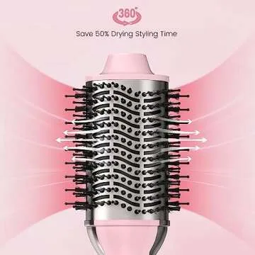 Dual Voltage Hair Dryer Brush, PRITECH Hot Air Brush 110V-120V/220V-240V Ionic 1000W Blow Dryer Brush 4 in 1 Styler, One Step Volumizer,Styling Brush for Straight and Curling Hair Salon