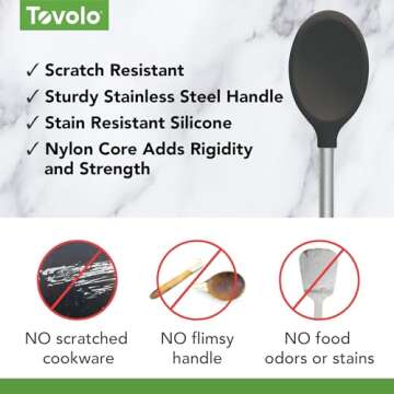 Tovolo Charcoal Silicone Mixing Spoon, One Size (Pack of 1)