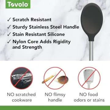 Tovolo Charcoal Silicone Mixing Spoon, One Size (Pack of 1)