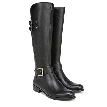 Naturalizer Jessie Black Leather Knee High Riding Boots