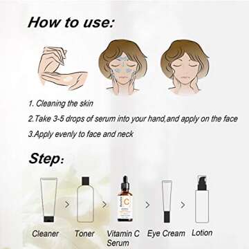 Vitamin C Serum for Face with Hyaluronic Acid + VE - Natural Organic Anti Wrinkles and Fine Lines Vitamin C Serum for All Skin - Anti Aging Facial Skin Serum 1 fl oz 30% Vitamin C