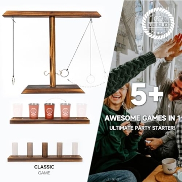 Tulyra XL Ring Toss Game for Adults with Shot Glass and Carrying Case