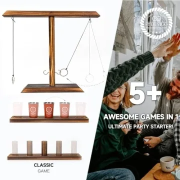 Tulyra XL Ring Toss Game for Adults with Shot Glass and Carrying Case