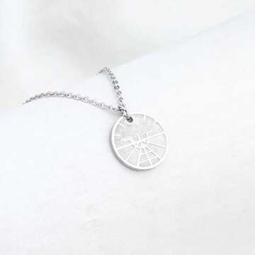 bobauna Airplane Necklace Aviation Attitude Indicator Disc Pendant Necklace Flight Attendant Jewelry Pilot Gift For Aviation Traveler Pilot (Airplane necklace)