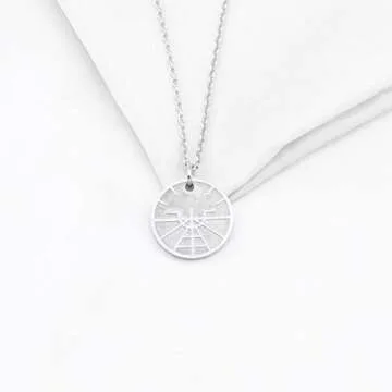 bobauna Airplane Necklace Aviation Attitude Indicator Disc Pendant Necklace Flight Attendant Jewelry Pilot Gift For Aviation Traveler Pilot (Airplane necklace)