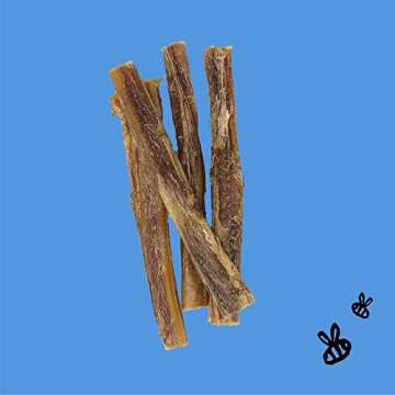 Honey I'm Home, Bully Sticks Buffalo Dog Chews, 6 Inches, 5 Pieces - All Natural, Free Range, Healthy, Grain Free, Honey Coated & Crispy
