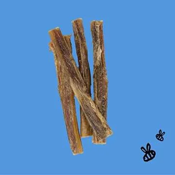 Honey I'm Home, Bully Sticks Buffalo Dog Chews, 6 Inches, 5 Pieces - All Natural, Free Range, Healthy, Grain Free, Honey Coated & Crispy