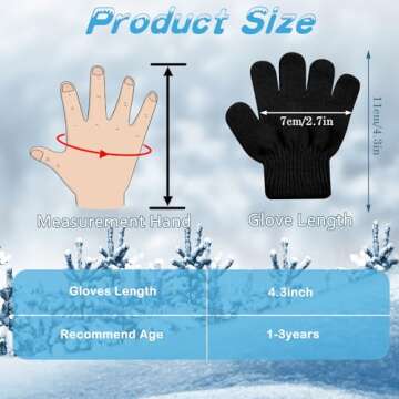 ONESING 6 Pair Baby Gloves Toddler Gloves Toddler Winter Gloves Kids Gloves Winter Stretchy Knit Glo...