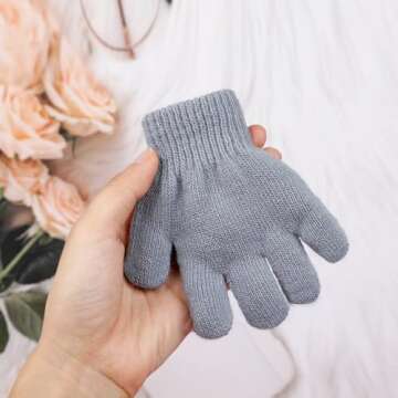 ONESING 6 Pair Baby Gloves Toddler Gloves Toddler Winter Gloves Kids Gloves Winter Stretchy Knit Gloves for Kids Boys Girls