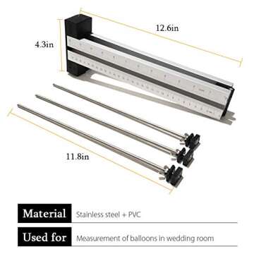 MOCOHANA Foldable Balloon Sizer Adjustable Metal Ruler Balloon Measurement Tool for Balloon Arch Kit Balloon Rings Balloon Tower Decoration