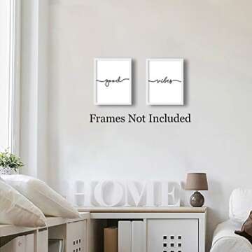 Good Vibes Art Prints Set of 2 for Inspirational Decor