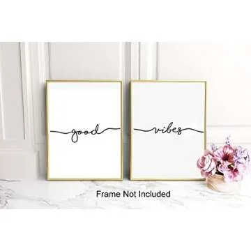 Good Vibes Art Prints Set of 2 for Inspirational Decor