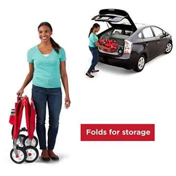 Radio Flyer 3-in-1 All Terrain Off-Road EZ Folding Kids Wagon with Canopy, Red