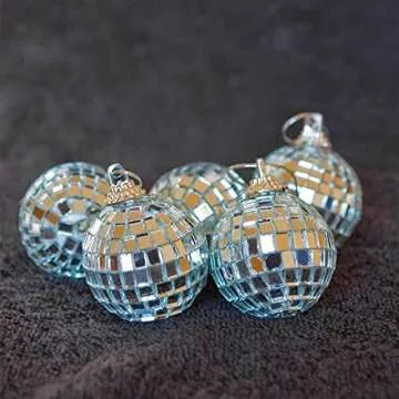 Rocutus 6 Pack Silver Hanging Mirror Disco Balls