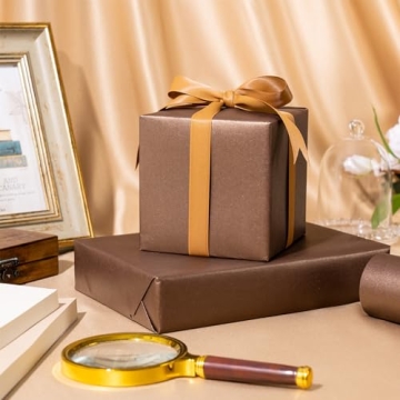 RUSPEPA Chocolate Brown Pearly Wrapping Paper for Events