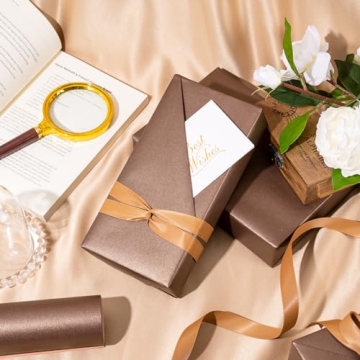 RUSPEPA Chocolate Brown Pearly Wrapping Paper for Events