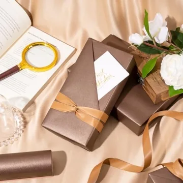 RUSPEPA Chocolate Brown Pearly Wrapping Paper for Events