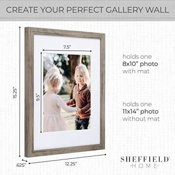 Sheffield Home 9 Piece Gallery Wall Frame Set, 11x14 Inch, Natural