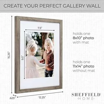 Sheffield Home 9 Piece Gallery Wall Frame Set, 11x14 Inch, Natural