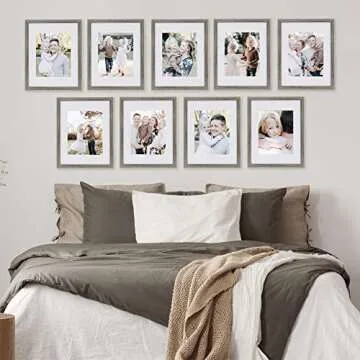 Sheffield Home 9 Piece Gallery Wall Frame Set, 11x14 Inch, Natural