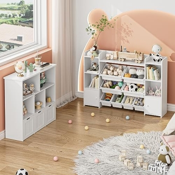 FOTOSOK Toy Storage Organizer with Bins for Kids