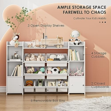FOTOSOK Toy Storage Organizer with Bins for Kids