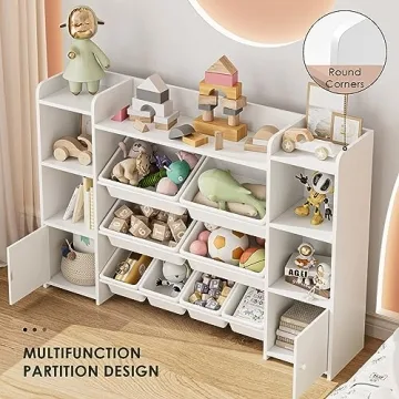 FOTOSOK Toy Storage Organizer with Bins for Kids