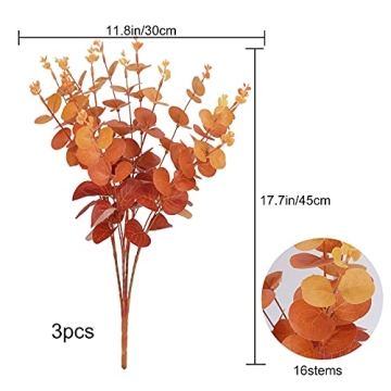 HUAESIN Artificial Eucalyptus Stems for Fall Decor