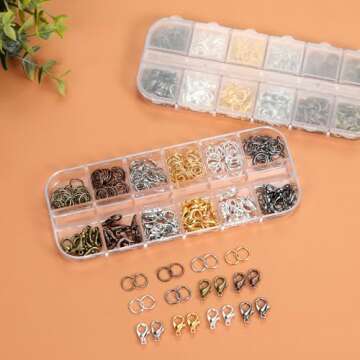 KOPOX Lobster Claw Clasps and Open Jump Rings Set, 6 Colors Lobster Clasps for Jewelry Making, Keychains and Bracelet