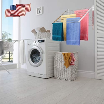 Durable Wall Mounted Drying Rack with 15 Feet Capacity