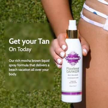 Fake Bake Flawless Darker Self-Tanning Liquid Streak-Free, Long-Lasting Natural Glow For All Skin To...