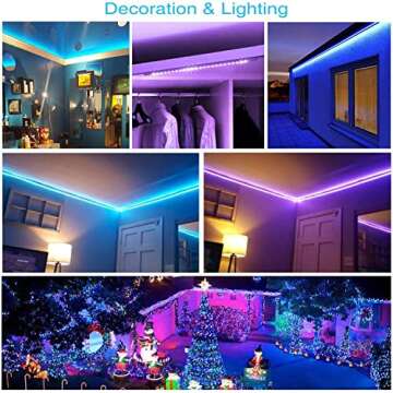 DAYBETTER Led Lights 65.6ft, RGB Led Strip Lights Flexible Color Changing Remote Control Led Light Strips, 2 Rolls of 32.8ft Led Lights for Bedroom Decor, Living Room Decor, Party Home Decor
