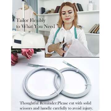 11 Yards Metal Boning for Sewing, Easy-to-sew Spring Steel Boning for Making Corsets/Wedding Dress/Costumes/Bridal Gowns/Lingerie/Swimwear/Handbags/Crafts/Decor Supplies(1/4" White)