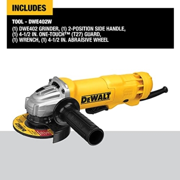 DEWALT 4.5" Angle Grinder, 11 Amp with Paddle Switch