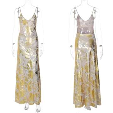 Elegant RARITYUS V Neck Backless Maxi Dress for Ladies