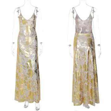 Elegant RARITYUS V Neck Backless Maxi Dress for Ladies