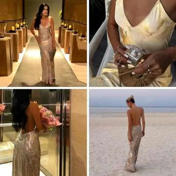 Elegant RARITYUS V Neck Backless Maxi Dress for Ladies