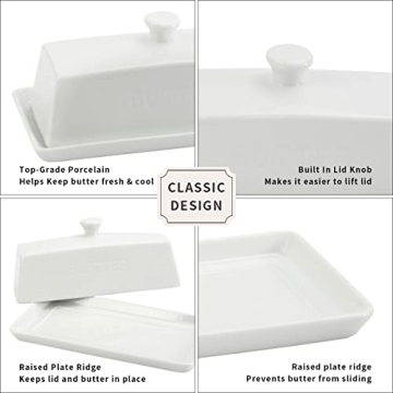 Stylish Ceramic Butter Dish with Lid - SGAOFIEE Porcelain