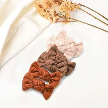 Pack of 16, Baby Girls Hair Clips Set, Bows Barrettes Fully Lined Clips For Fine Hair Accessory for Babies Infant Toddlers Kids