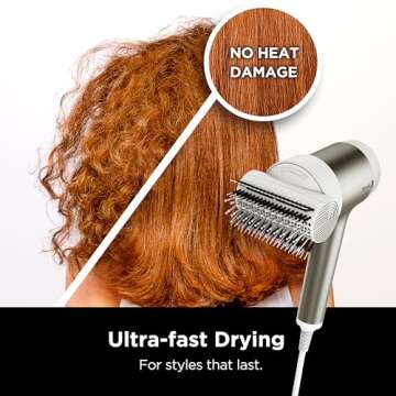 Shark HD112GNBRN HyperAIR Fast-Drying Hair Blow Dryer with IQ 2-in-1 Concentrator and Styling Attach...