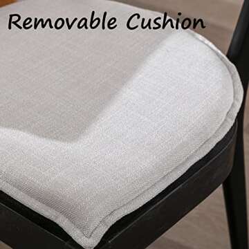 ZHENGHAO Farmhouse Dining Chairs Set of 2, French Country Rattan Cane Back Kitchen Chairs Upholstered Comfy Chairs Retro Chairs with Wood Legs for Dining Room/Living Room, Black