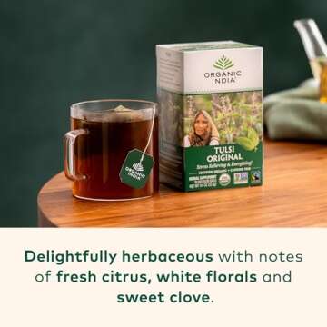 ORGANIC INDIA Tulsi Original Herbal Tea - Holy Basil and African Basil Calming and Stress Relief Tea...