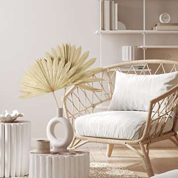 Natural Large Dried Palm Leaves Decor Dried Palm Fans Palm Boho Flowers Arrangements Dried Palm Fronds Dried Palm Spears Decorative Sun Palms for Wedding Home Bouquet Party Leaf Wall (9)