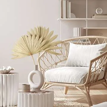 Natural Large Dried Palm Leaves Decor Dried Palm Fans Palm Boho Flowers Arrangements Dried Palm Fronds Dried Palm Spears Decorative Sun Palms for Wedding Home Bouquet Party Leaf Wall (9)