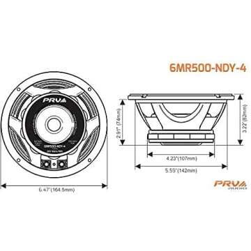 PRV AUDIO 6.5 Inch Midrange Speaker with Powerful Sound