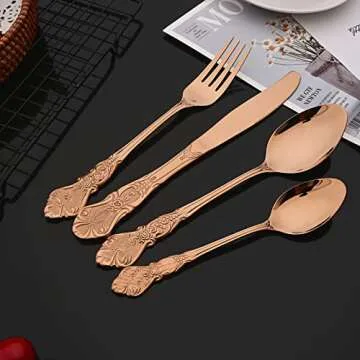Elegant JASHII 24-Piece Stainless Steel Flatware Set